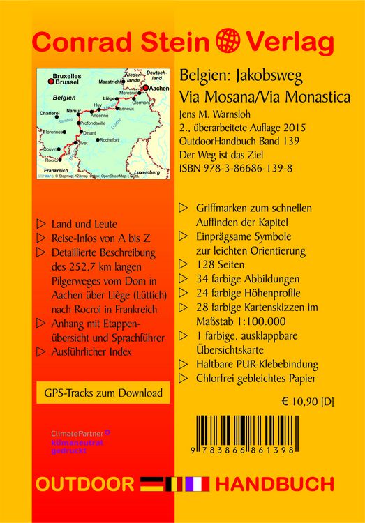 Produktbild: Belgien: Jakobsweg Via Mosana / Via Monastica von Aachen nach Rocroi