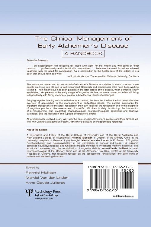 Produktbild: The Clinical Management of Early Alzheimer's Disease