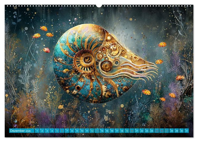 Produktbild: Aqua Mechanica &ndash; Steampunk unter dem Meer (Wandkalender 2026 DIN A2 quer), CALVENDO Monatskalender
