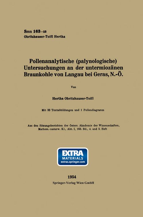 Produktbild: Pollenanalytische (palynologische) Untersuchungen an der untermioz&auml;nen Braunkohle von Landau bei Geras, N.-&Ouml;