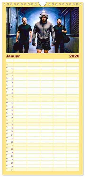 Produktbild: Familienplaner 2026 - MMA Mixed Martial Arts mit 5 Spalten (Wandkalender, 21 x 45 cm) CALVENDO
