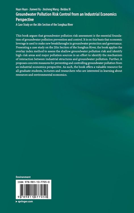 Produktbild: Groundwater Pollution Risk Control from an Industrial Economics Perspective