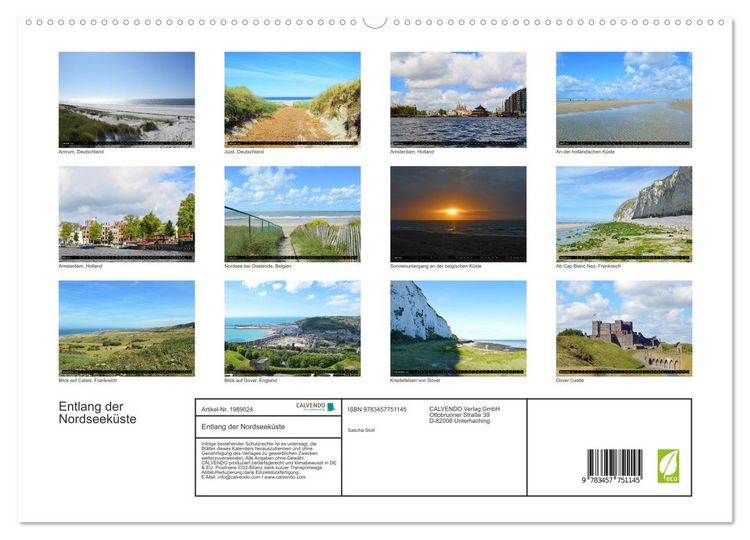 Produktbild: Entlang der Nordseek&uuml;ste (hochwertiger Premium Wandkalender 2026 DIN A2 quer), Kunstdruck in Hochglanz