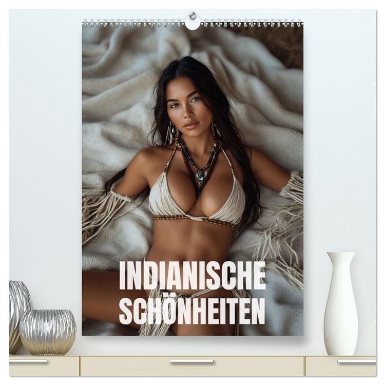 Produktbild: Indianische Sch&ouml;nheiten Kalender: Sinnliche Glamour Frauen in KI Kunst (hochwertiger Premium Wandkalender 2027 DIN A2 hoch), Kunstdruck in Hochglanz