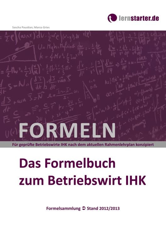 Produktbild: Das Formelbuch zum Betriebswirt IHK
