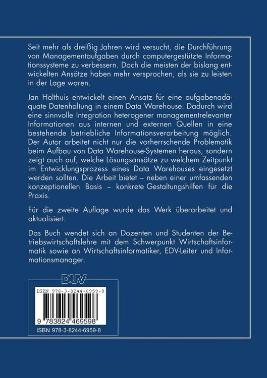 Produktbild: Der Aufbau von Data Warehouse-Systemen