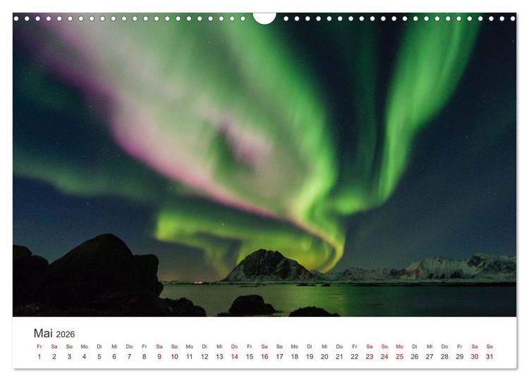 Produktbild: Polarlichter - Einzigartige Ph&auml;nomene am Himmel. (Wandkalender 2026 DIN A3 quer), CALVENDO Monatskalender