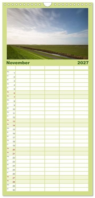 Produktbild: Familienplaner 2027 - Ameland Wundersch&ouml;ne Insel mit 5 Spalten (Wandkalender, 21 x 45 cm) CALVENDO