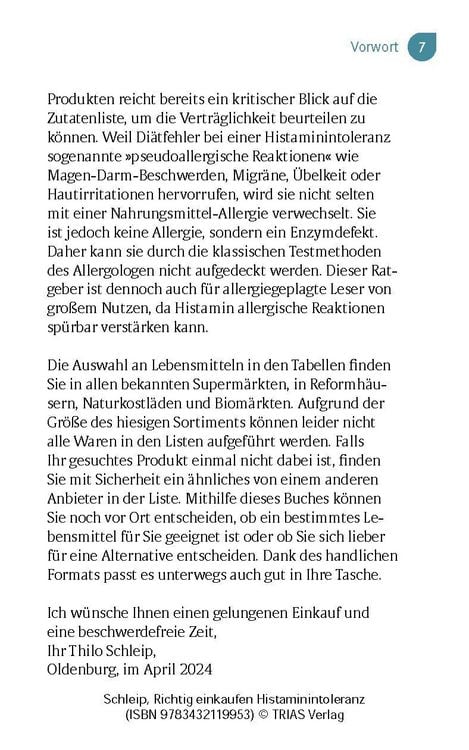 Produktbild: Richtig einkaufen Histamin-Intoleranz