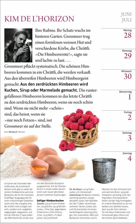 Produktbild: Sybil Gr&auml;fin Sch&ouml;nfeldts Literarischer K&uuml;chenkalender Wochenkalender 2027
