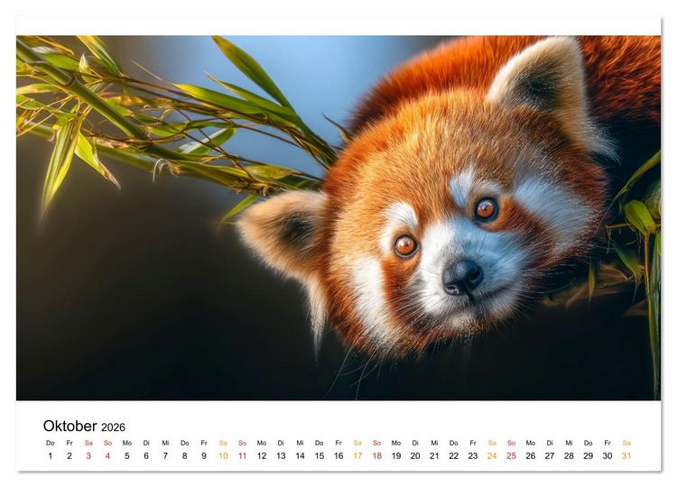 Produktbild: Roter Panda - die Stimme der Wildnis (Wandkalender 2026 DIN A3 quer), CALVENDO Monatskalender