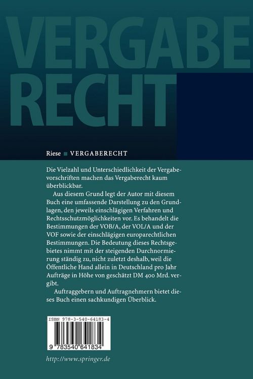 Produktbild: Vergaberecht