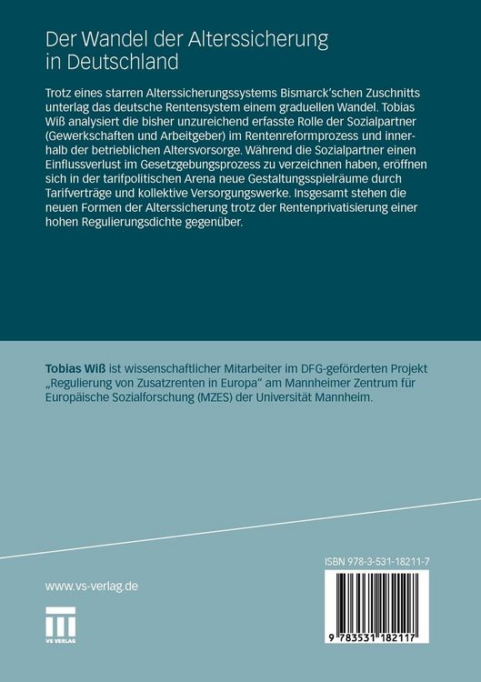 Produktbild: Der Wandel der Alterssicherung in Deutschland