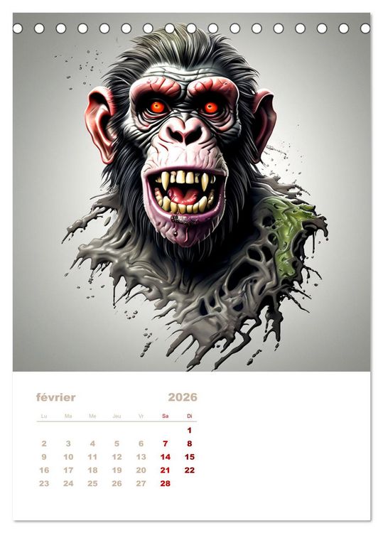 Produktbild: Marche des zombies (Calendrier de bureau 2026 DIN A5 horizontal), CALVENDO calendrier mensuel