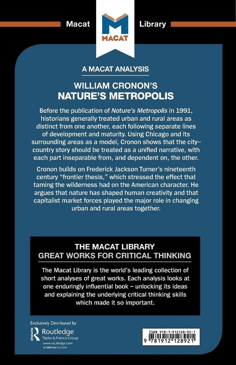 Produktbild: An Analysis of William Cronon's Nature's Metropolis