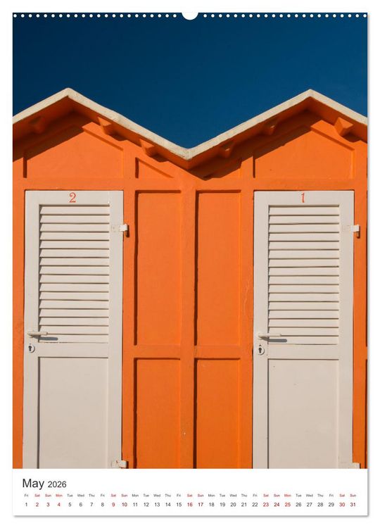 Produktbild: Rimini beach Umbrellas and cabins (High Quality Premium Wall Calendar 2026 DIN A2 portrait),CALVENDO 12 Month Wall Calendar
