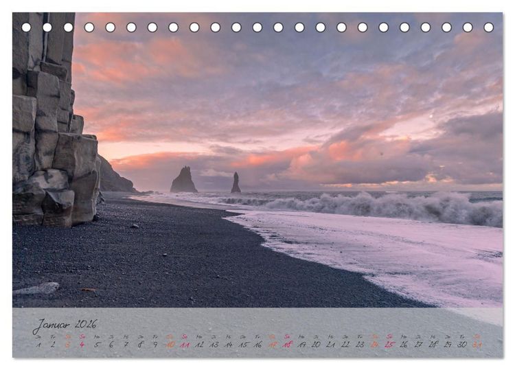 Produktbild: Naturwunder in Island (Tischkalender 2026 DIN A5 quer), CALVENDO Monatskalender