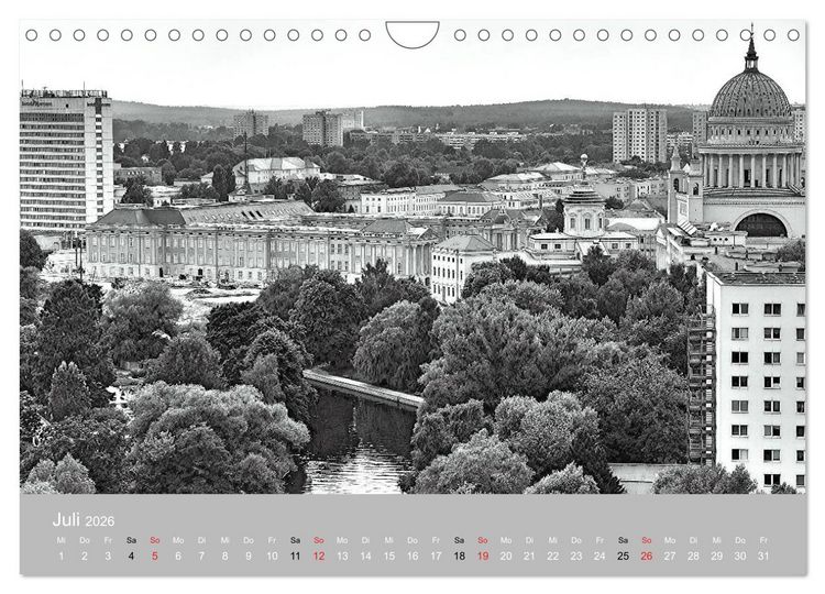 Produktbild: Potsdam schwarz auf wei&szlig; (Wandkalender 2026 DIN A4 quer), CALVENDO Monatskalender