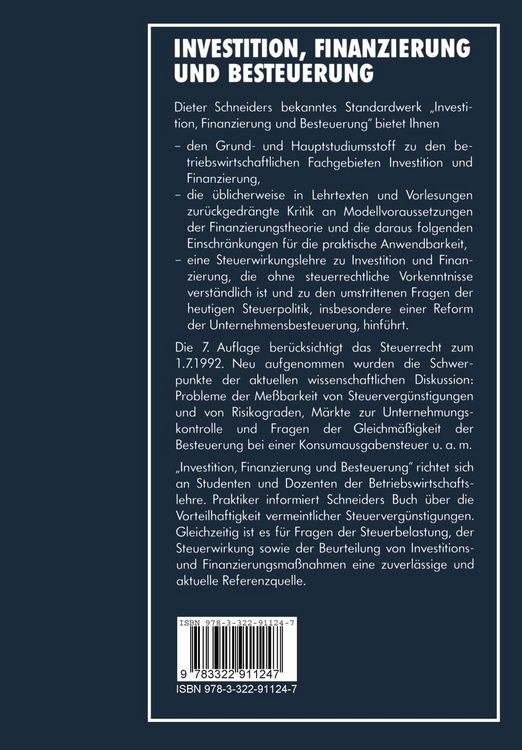 Produktbild: Investition, Finanzierung und Besteuerung