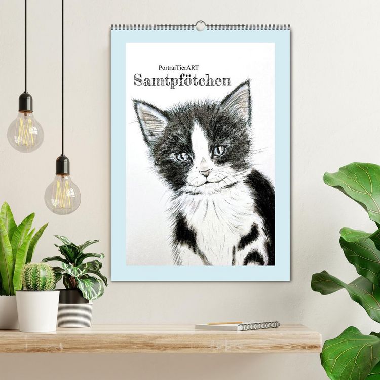 Produktbild: PortraiTierART Samtpf&ouml;tchen (Wandkalender 2026 DIN A2 hoch), CALVENDO Monatskalender