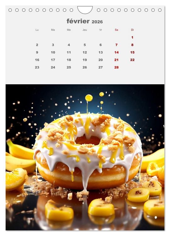 Produktbild: Les aventures sucr&eacute;es des donuts (Calendrier mural 2026 DIN A4 horizontal), CALVENDO calendrier mensuel