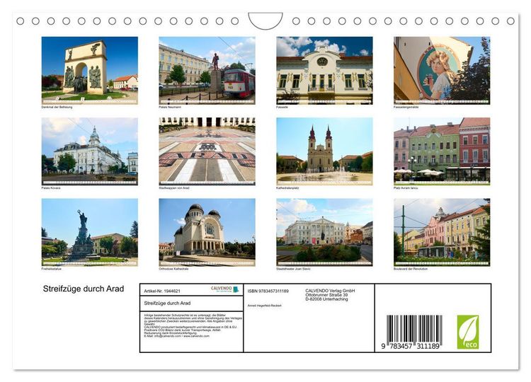 Produktbild: Streifz&uuml;ge durch Arad (Wandkalender 2026 DIN A4 quer), CALVENDO Monatskalender