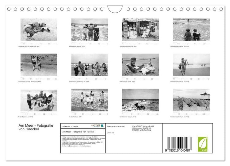 Produktbild: Am Meer - Fotografie von Haeckel (Wandkalender 2026 DIN A4 quer), CALVENDO Monatskalender
