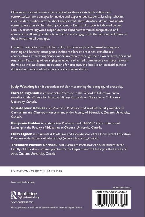 Produktbild: Key Concepts in Curriculum Studies