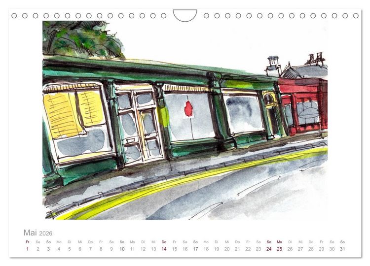 Produktbild: Schottland Reiseskizzen (Wandkalender 2026 DIN A4 quer), CALVENDO Monatskalender