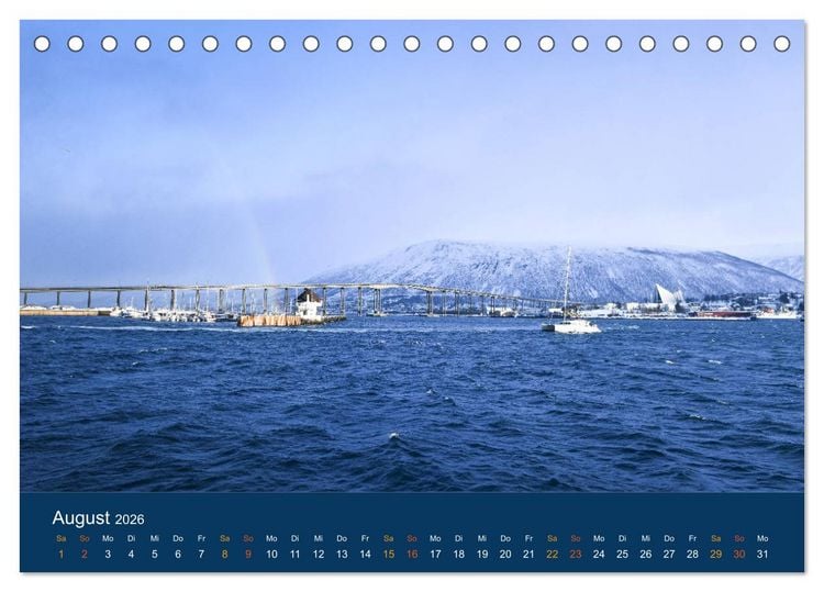 Produktbild: Troms&ouml;, eisiges Nord-Norwegen (Tischkalender 2026 DIN A5 quer), CALVENDO Monatskalender