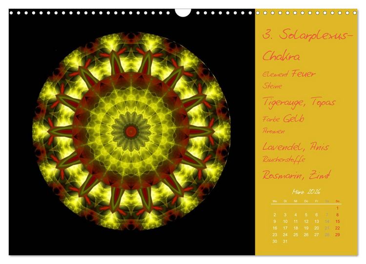 Produktbild: Kleine Chakrenlehre (Wandkalender 2026 DIN A3 quer), CALVENDO Monatskalender