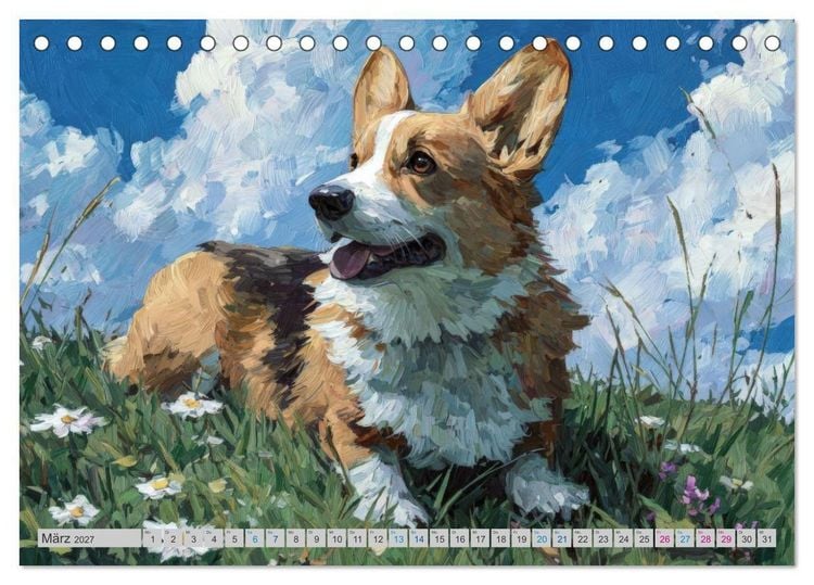 Produktbild: Corgi-Charme (Tischkalender 2027 DIN A5 quer), CALVENDO Monatskalender