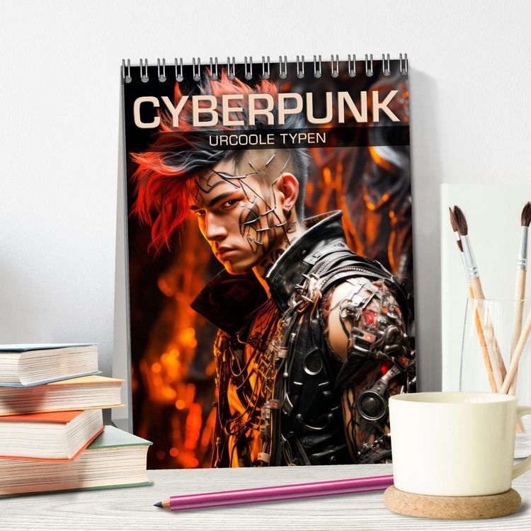 Produktbild: CYBERPUNK Urcoole Typen (Tischkalender 2026 DIN A5 hoch), CALVENDO Monatskalender