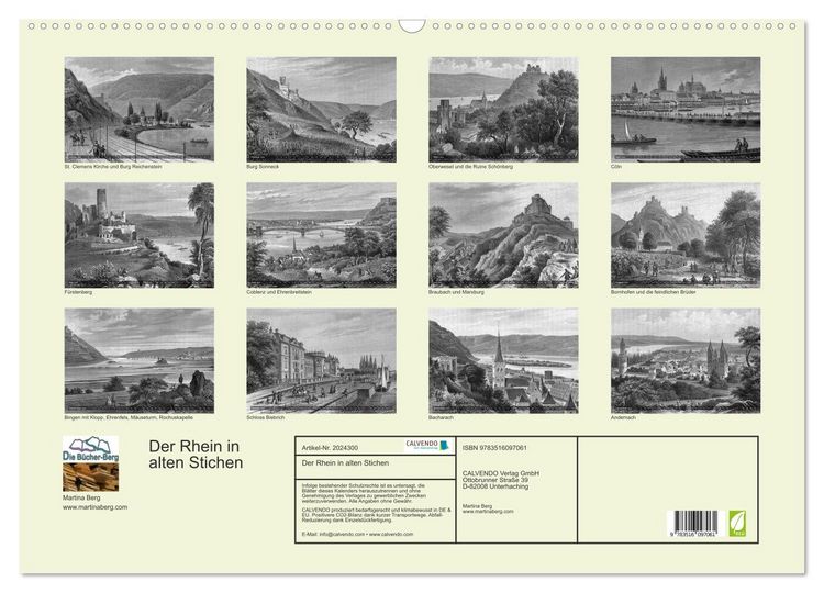 Produktbild: Der Rhein in alten Stichen (Wandkalender 2026 DIN A2 quer), CALVENDO Monatskalender
