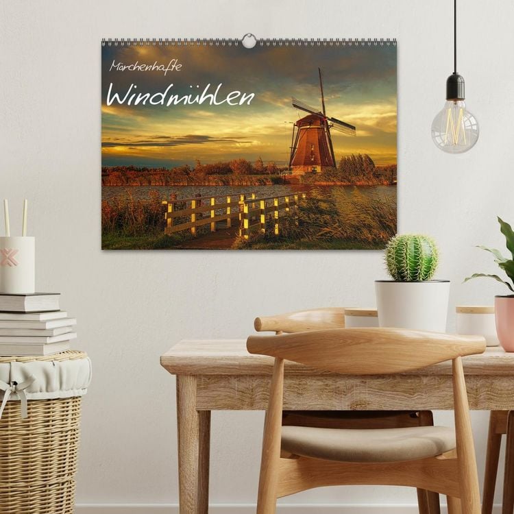 Produktbild: M&auml;rchenhafte Windm&uuml;hlen (Wandkalender 2026 DIN A3 quer), CALVENDO Monatskalender