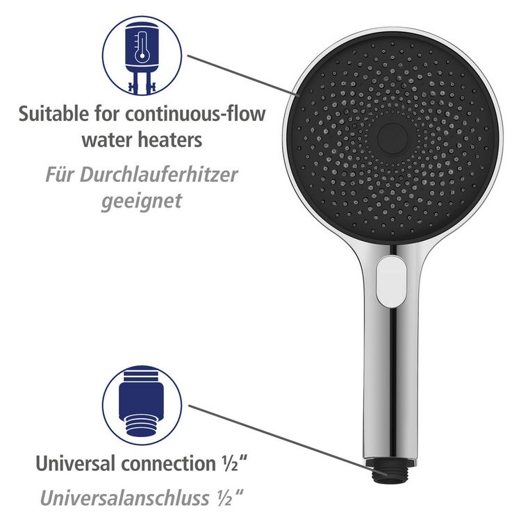 Produktbild: Duschsystem Mod. Softwater Chrom, einfacher Anschluss an bestehende Armatur oder Wandanschlussbogen