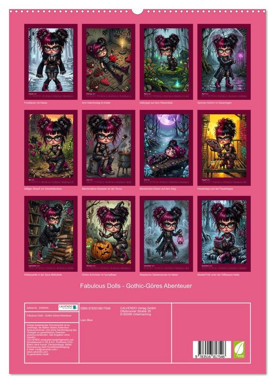 Produktbild: Fabulous Dolls - Gothic-G&ouml;res Abenteuer (hochwertiger Premium Wandkalender 2027 DIN A2 hoch), Kunstdruck in Hochglanz