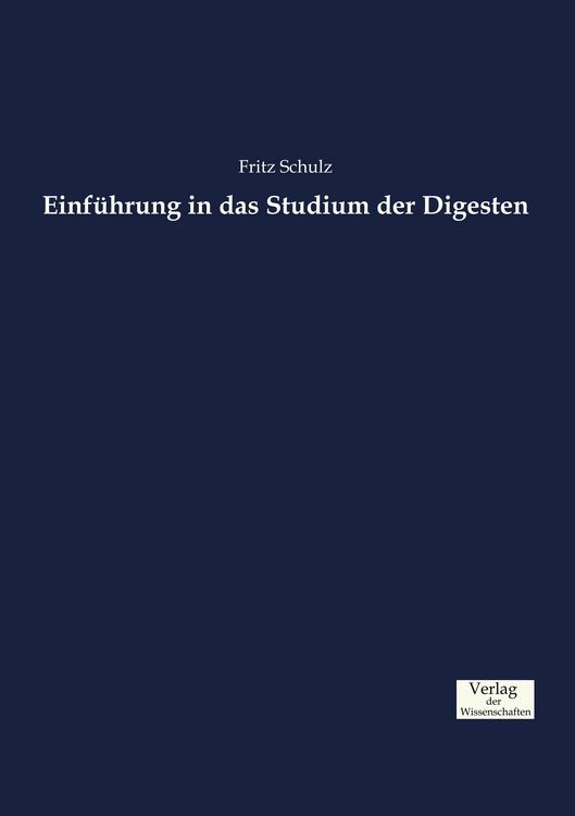 Produktbild: Einf&uuml;hrung in das Studium der Digesten