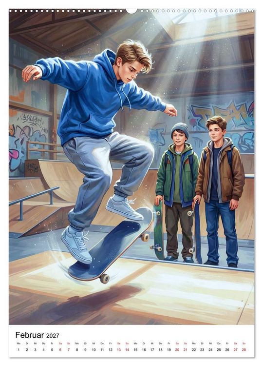 Produktbild: Level Up - Skate Vibes (Wandkalender 2027 DIN A2 hoch), CALVENDO Monatskalender
