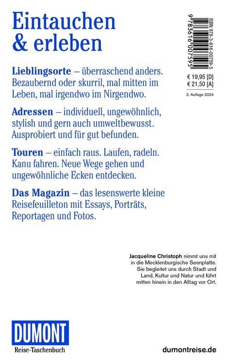 Produktbild: DUMONT Reise-Taschenbuch Reisef&uuml;hrer Mecklenburgische Seenplatte