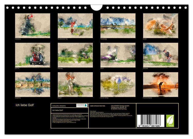Produktbild: Ich liebe Golf (Wandkalender 2026 DIN A4 quer), CALVENDO Monatskalender