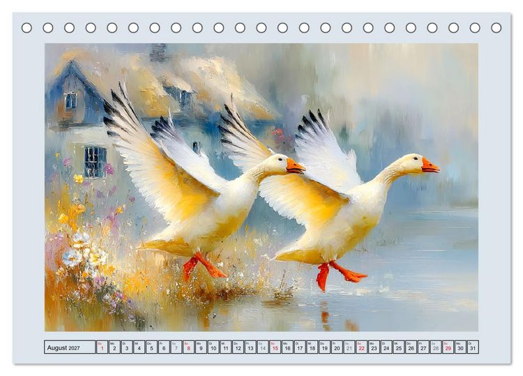 Produktbild: G&auml;nse. Geselliges Schnattern in der Natur (Tischkalender 2027 DIN A5 quer), CALVENDO Monatskalender