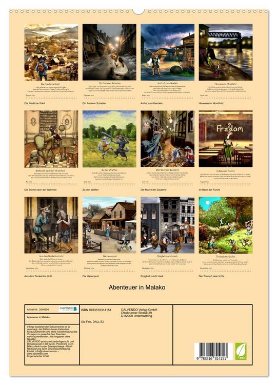Produktbild: Abenteuer in Malako (hochwertiger Premium Wandkalender 2026 DIN A2 hoch), Kunstdruck in Hochglanz