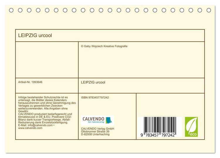 Produktbild: LEIPZIG urcool (Tischkalender 2026 DIN A5 quer), CALVENDO Monatskalender