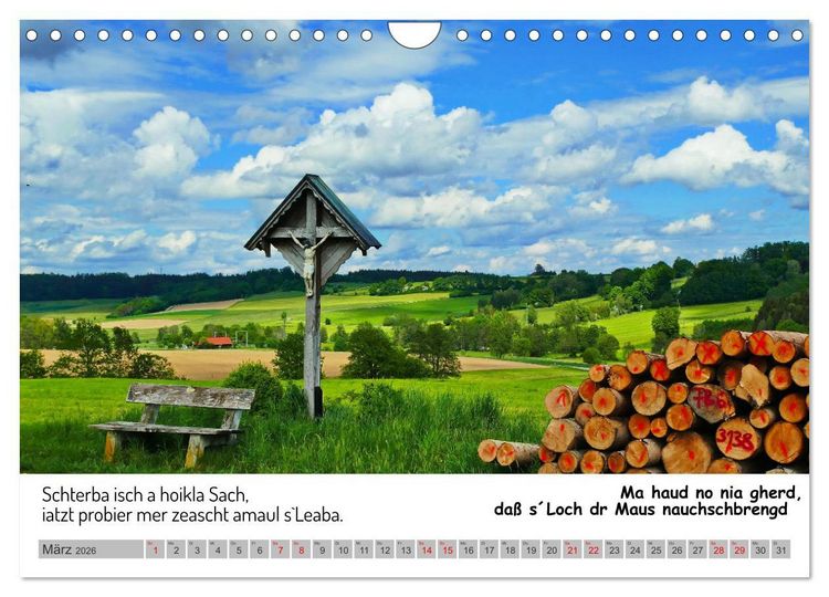 Produktbild: Schw&auml;bische Sprichw&ouml;rter 1 Wi ma hald so said! (Wandkalender 2026 DIN A4 quer), CALVENDO Monatskalender
