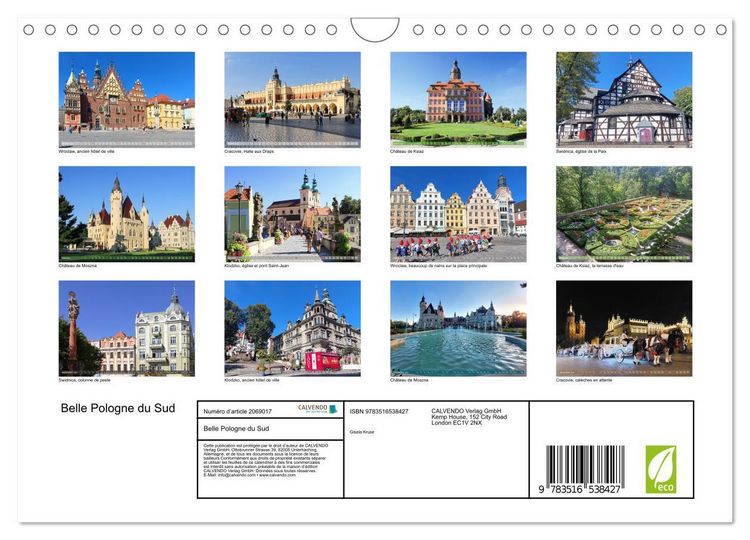 Produktbild: Belle Pologne du Sud (Calendrier mural 2026 DIN A4 vertical), CALVENDO calendrier mensuel