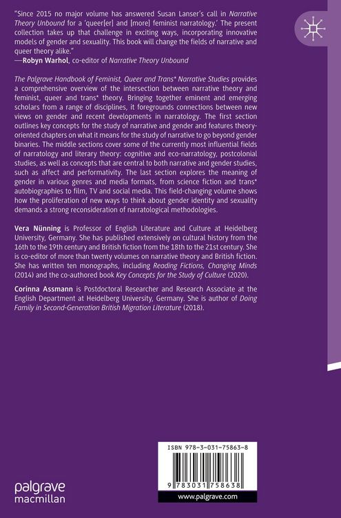 Produktbild: The Palgrave Handbook of Feminist, Queer and Trans* Narrative Studies