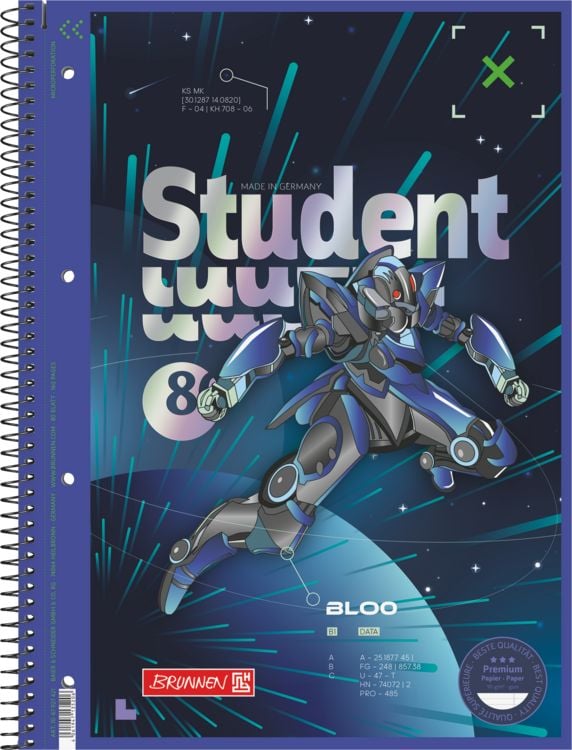 Produktbild: Brunnen Collegeblock A4 Lin.27 90g Robot Hero