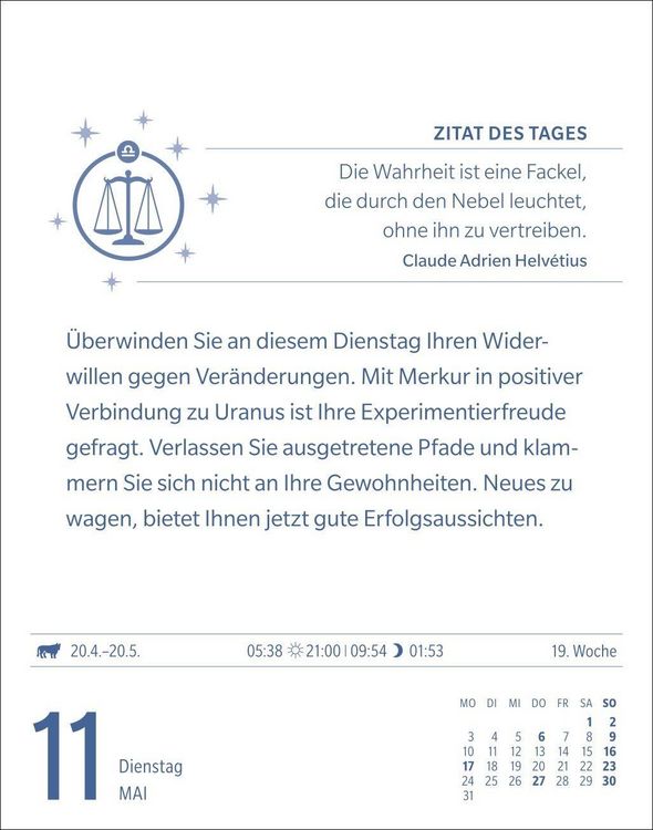 Produktbild: Waage Sternzeichenkalender 2027 - Tagesabrei&szlig;kalender - Ihr Horoskop f&uuml;r jeden Tag