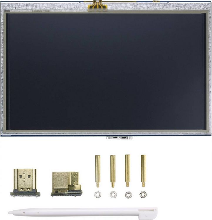 Produktbild: TRU COMPONENTS Touchscreen-Monitor 12.7 cm (5 Zoll) 800 x 480 Pixel Passend f&uuml;r (Entwicklungskits): Raspberry Pi&reg;